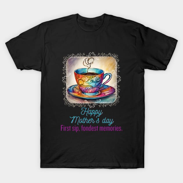 Happy Mother's day and The Connection with Coffee (Motivational and Inspirational Quote) T-Shirt by Inspire Me 